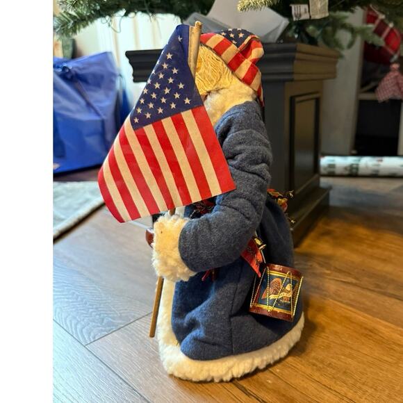Vtg Lynn Haney Americana Patriotic Santa Claus Christmas Tree Topper 12" USA - Picture 11 of 13